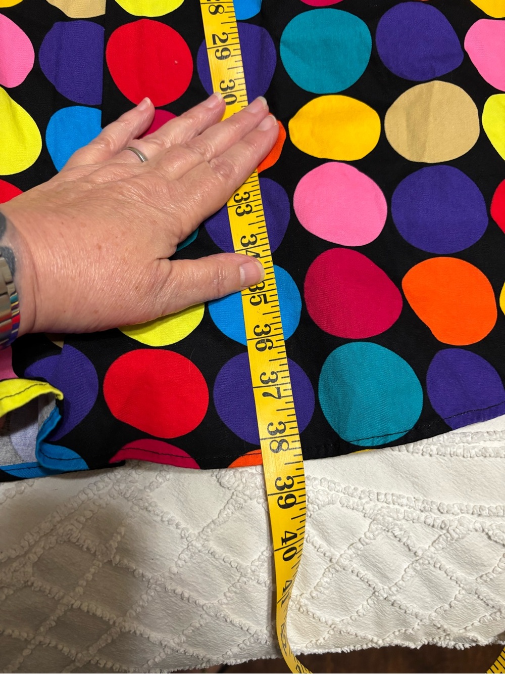 Vintage-Inspired Multicolor Polka Dot Fit & Flare Dress - M - Picture 9 of 10
